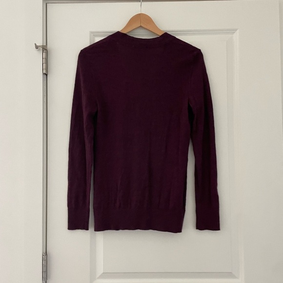 Tory Burch Simone Merino Wool Logo Button Cardigan Sweater Quiet Luxury - Picture 3 of 8